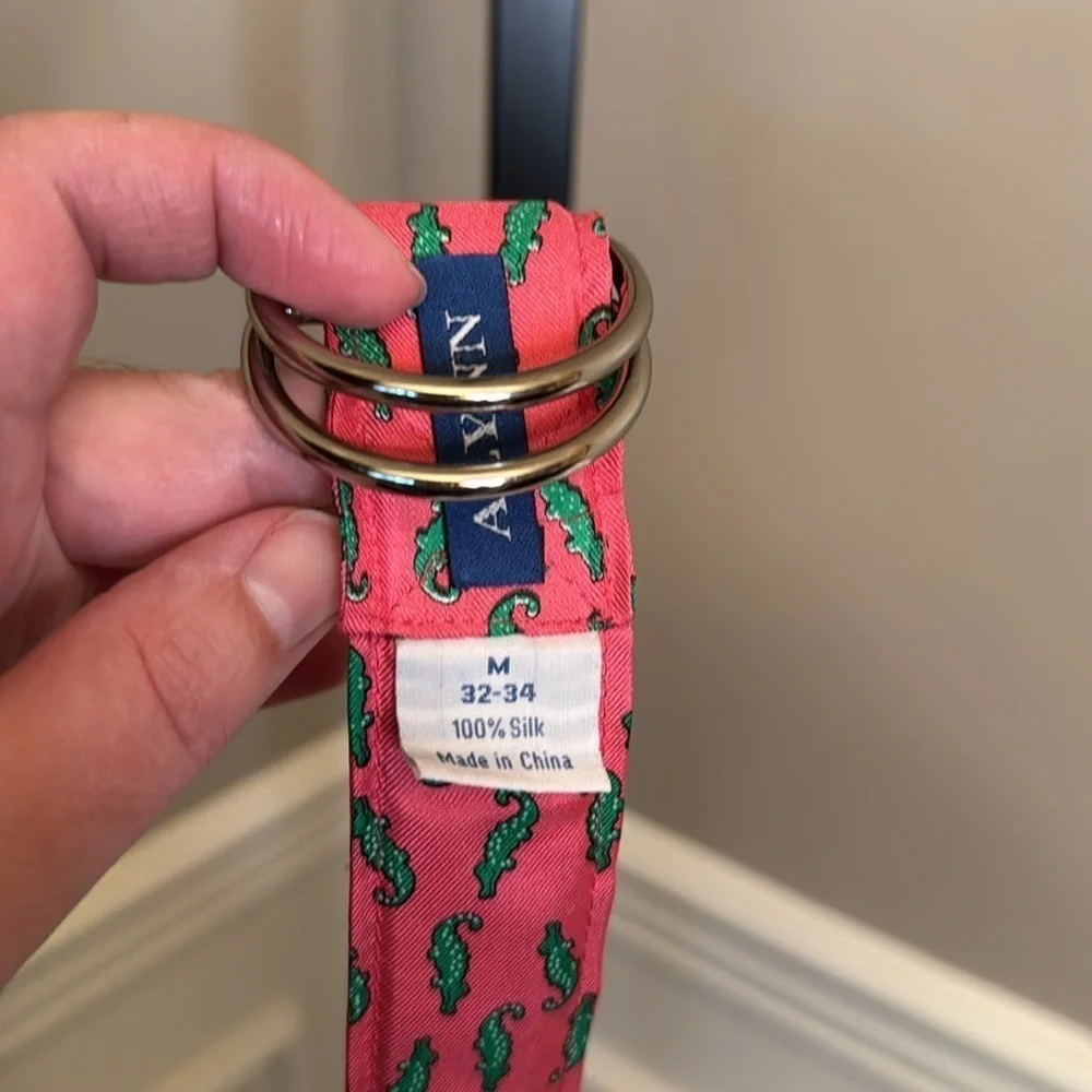 Alynn silk pink crocodile belt size medium or 32 to 34